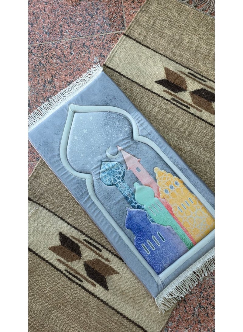 i diD children's prayer mat, (2 cm thick) Super soft, with a complete set of memorization and remembrance tools, encouraging your child to build a strong relationship with prayer from a young age. - Image 2